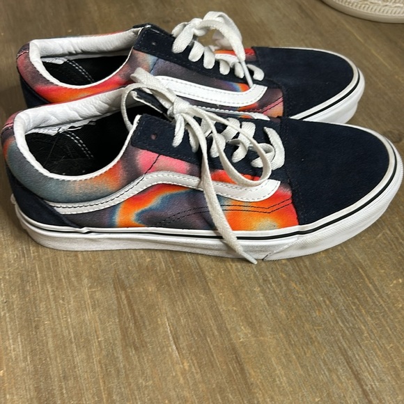 Vans Old Skool Dark Aura Black Red Skateboarding Low Cut Sneaker Shoes Women 7 - Picture 4 of 13